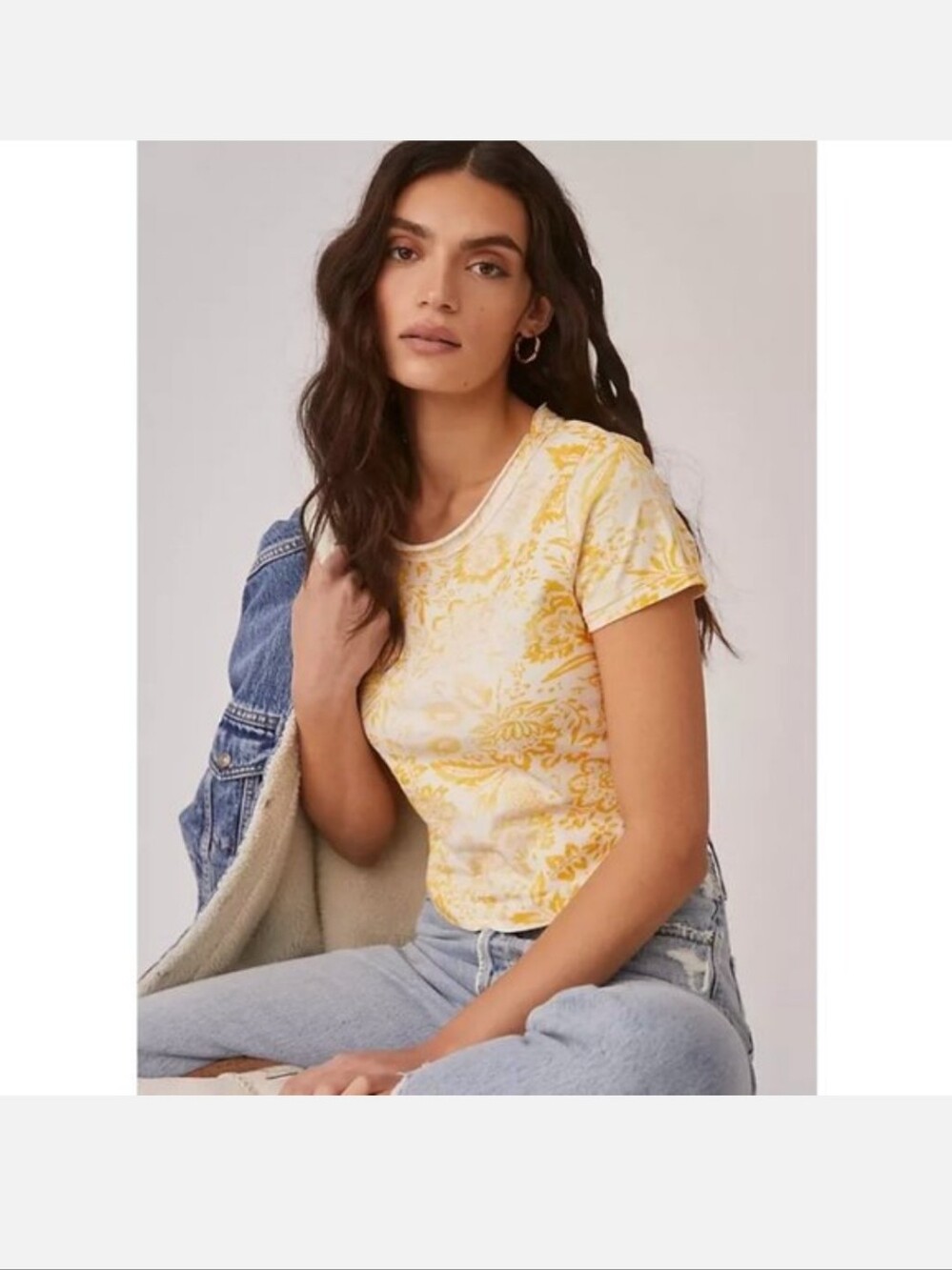 Anthropologie Pilcro Everyday Baby Tee Size Medium Paisley
